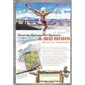  1951 Ad New Mexico Land of Romance Vintage Travel Print Ad 