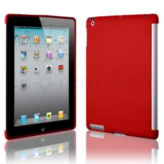 Red iPad 2 Snap On TPU Back Case Work w/ Smart Cover  