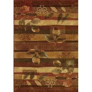  Monterey Contemporary Floral Rug Brown Rust Green 1.90 x 7 