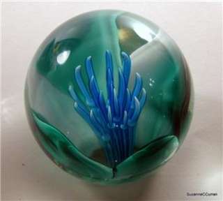Vintage Murano Glass Fratelli Toso Sea Plant Paperweight w Sticker 