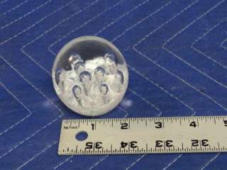 Vtg Art Glass Paperweight White Controlled Bubbles G35  