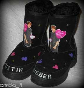 NEW!! Girls JUSTIN BIEBER Boots Shoes Sizes 13 1 2 3 4  