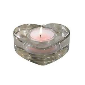  Colonial Candle Glass Heart Votive Candle Holder: Home 