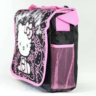 Sanrio Hello Kitty Black Glitter Large Messenger Bag   Backpack Girls 