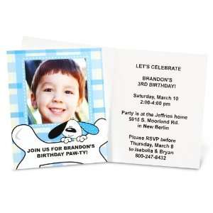 Playful Puppy Blue   Personalized Invitations (8)