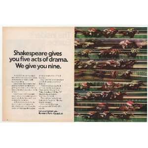  1969 Belmont Park Aqueduct 9 Horse Races Double Page Print 