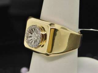 MENS YELLOW GOLD BAGUETTE DIAMOND WEDDING BAND RING .4C  