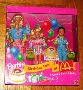 Birthday Fun Barbie Doll Stacie Todd McDonalds Set  