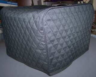 Black Double Quilted Fabric Cover for 2 Slice Toaster  