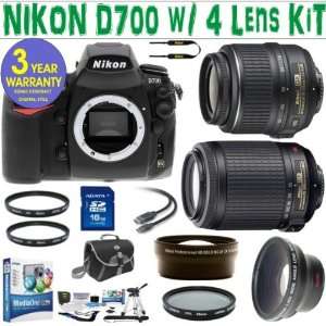 D700 (IMPORT) w/ NIKON 18 55 VR LENS + NIKON 55 200 VR LENS + 2X LENS 