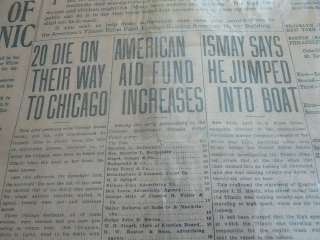 original TITANIC Disaster newspaper survivor stories Ismay testimony 