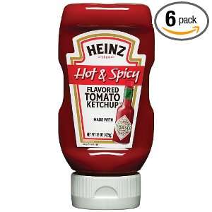 Heinz Tomato Ketchup, Hot & Spicy, 15 Ounce Bottles (Pack of 6 