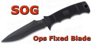SOG Ops Black TiNi Fixed Blade w/ Sheath M40T K  