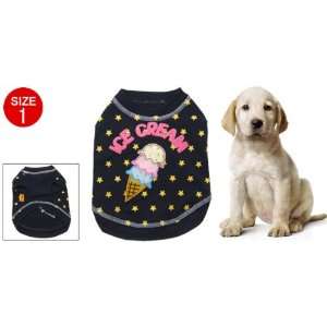   Doggie Clothes Ice Cream & Stars Decorated Shirt Size 1