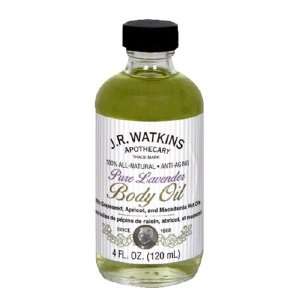  J.R. Watkins Body Oil, Pure Lavender, 4 Ounce Bottle (Pack 