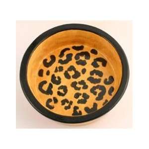    Melia Leopard Design Ceramic Dog Bowl MEDIUM: Kitchen & Dining
