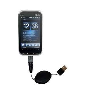 Retractable USB Cable for the HTC Tilt2 with Power Hot Sync and Charge 