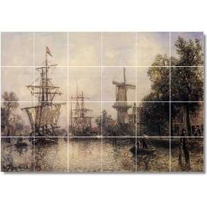   Jongkind Ships Backsplash Tile Mural 25  24x36 using (24) 6x6 tiles