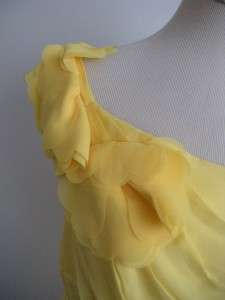 NWT BASQUE BRIGHT CANARY YELLOW FLOWERED DRESS AUS 14  