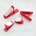 Red Plastic Power Cable Cord Wire Clips Tidies Clamp Holder