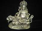 Rare Tibetan Bronze Jambhala On Mythical Beast Statue