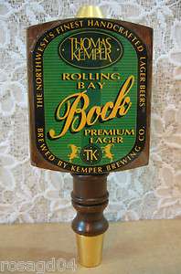 Vintage Thomas Kemper Rolling Bay Bock Premium Lager Beer Tap Handle 