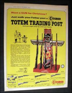   Crosman Totem Pole Trading Post BB Guns Christmas 60s Print Ad  