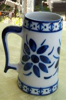 Pretty Porcelana Brazil Brasil Blue White Pottery Mug  