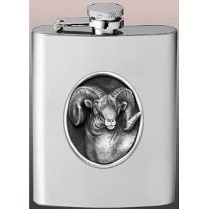  Bighorn Sheep Stainless Steel Flask: Sports & Outdoors