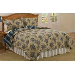  Pem America Dartmouth Court Blue King Quilt With 2 Shams 