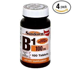  Sundown High Potency B1, Thiamin, 100 mg, 100 Tablets 
