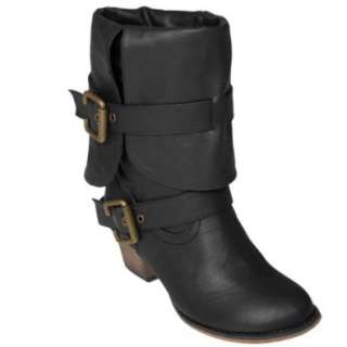    Journee Collection Womens Buckle Accent Mid calf Boots: Shoes