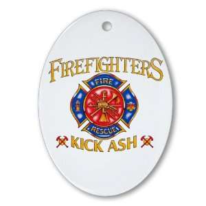   Ornament (Oval) Firefighters Kick Ash   Fire Fighter 