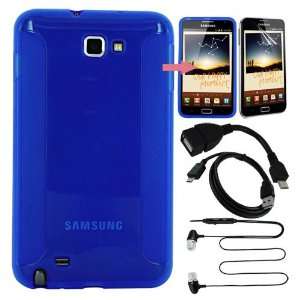  + Blue TPU Gel Skin Case + Micro USB OTG Cable + USB Data Cable 