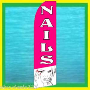 NAILS Manicure Beauty Salon Feather Swooper Banner Flag  