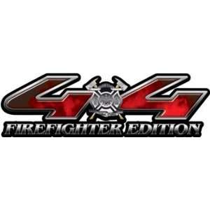 The Desire to Serve 4x4 Firefighter Edition Decals Fire Red   5 h x 