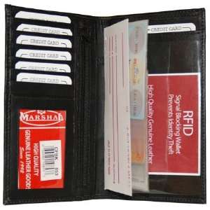  RFID Blocking Checkbook & ID Holder Wallet BLK #RFID853 