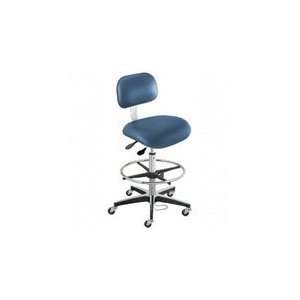   Blue ESD Vinyl Chair with Aluminum Base and Footring
