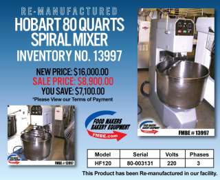 Hobart 80 Quart Spiral Mixer  