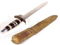 II LARGE THEATER MADE FIGHTING KNIFE & SCABBARD  