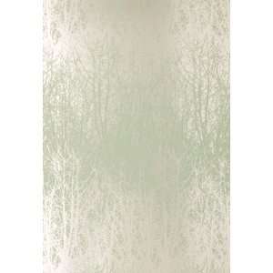  Birches Aqua / Silver by F Schumacher Wallpaper