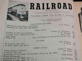 Vintage Pulp RAILROAD MAGAZINE   NOV. 1948 Full Issue  