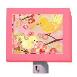  Cherry Blossom Birdies in Pink & Yellow Night Light Baby