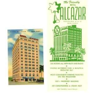   Alcazar Brochure & Postcard Biscayne Boulevard Miami Florida 1950s