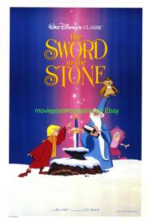 SWORD IN THE STONE MOVIE POSTER MINT R1980S DISNEY  