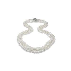  Biwa Triple strand Freshwater cultured pearl necklace 
