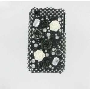  iPhone 3G 3GS Bling Stones Floral White Black: Electronics