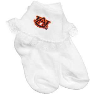  Auburn Tigers Newborn Girls White Lace Ankle Socks Sports 