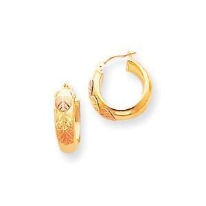  10k Tri color Black Hills Gold Hoop Earrings: Jewelry