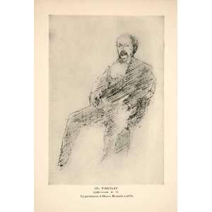   Sketch Expressive Man Mustache   Original Halftone Print Home